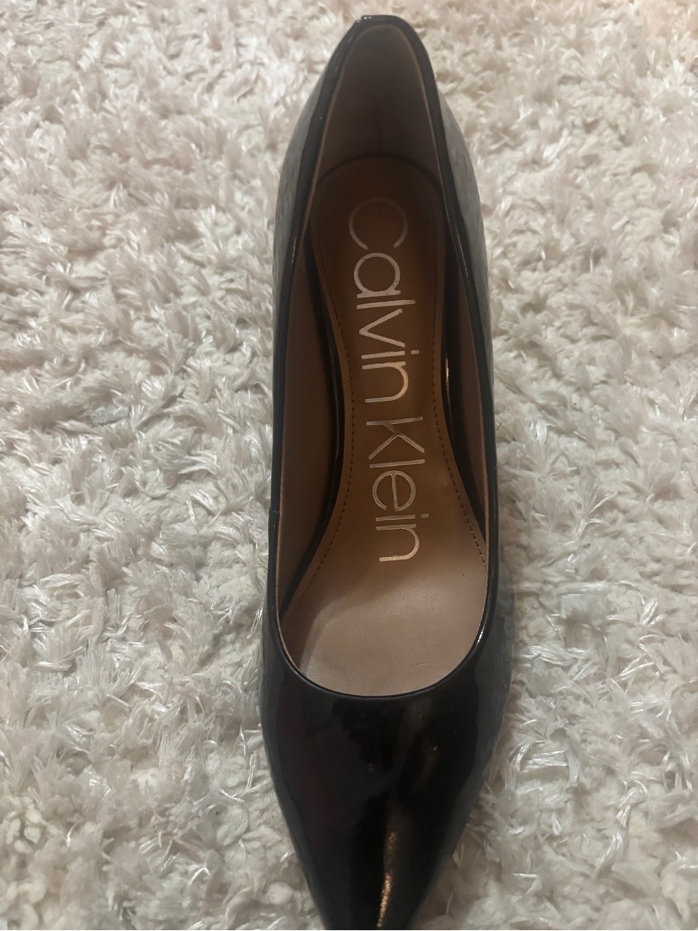 Calvin Klein Patent Black Pointed-Toe Pump